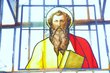 Bleiglasfenster Apostel mit Buch