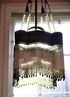 Jugendstil Deckenlampe mit Glasperlenbehang 