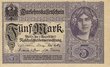 Deutsche "Reichsbanknoten à 5.- Mark" 1917