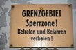 Warnschild DDR Grenzgebiet 