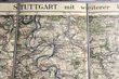 Meßtischblatt Wanderkarte Stuttgart 1920er Jahre