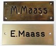 Messing Namensschild "Maass"