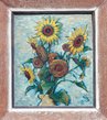 Ölbild Sonnenblumen von Günter Blau 1948